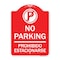 Signmission No Parking Prohibido Estacionarse W/ No Parking, Red & White Aluminum Sign, 18" x 24", RW-1824-23675 A-DES-RW-1824-23675 - alternate 1